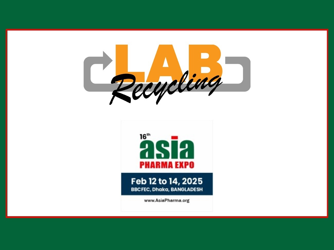 Labrecycling ist auf der Asia Pharma Expo 2025 vertreten